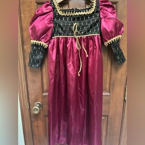 SECRETS VTG Burgundy and Black Renaissance Princess Costume with Gold Trim. Sz M